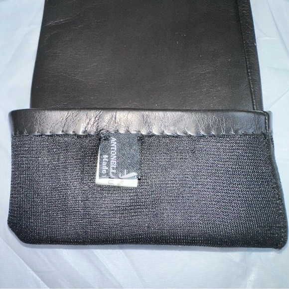 NWT Antonella Ferrante LEATHER GLOVES 16BT OPERA LENGTH LINED 100% SILK - Picture 5 of 8